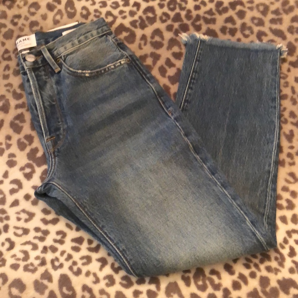 Frame Denim Le Original High Rise Straight Fit in Harborside Blue Size 24 - Picture 5 of 17